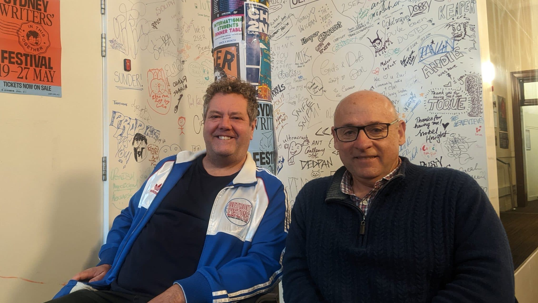 Brendon and Danny in the 2SER studio.